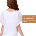 thumbnail image 3 of Minnieouse Camiseta de gasa de verano para mujer, camiseta informal de manga corta, blusa informal Prendas para la parte del cuerpo Blanco SG, 3 of 6
