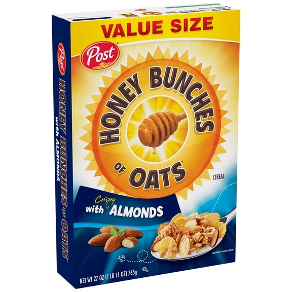 Post Honey Bunches of Oats Cereal, Crispy Almonds, 27 Oz