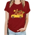 thumbnail image 1 of RKSTN Hauts Grande Taille pour Femmes Mode Été 2024 Col Rond Manches Courtes T-shirt Décontracté Ample Imprimé Graphique Voiture de Pâques, 1 of 4