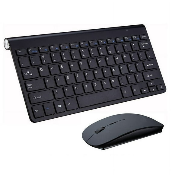 2.4G Wireless Keyboard Mouse Set Mini Multimedia Keyboard Mouse Combo Set for Notebook Laptop Mac Desktop PC black