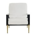 thumbnail image 6 of Lennox Modern Velvet Upholstered Accent Armchair with Gold Metal Legs, Solid Wood Frame, White, 6 of 6