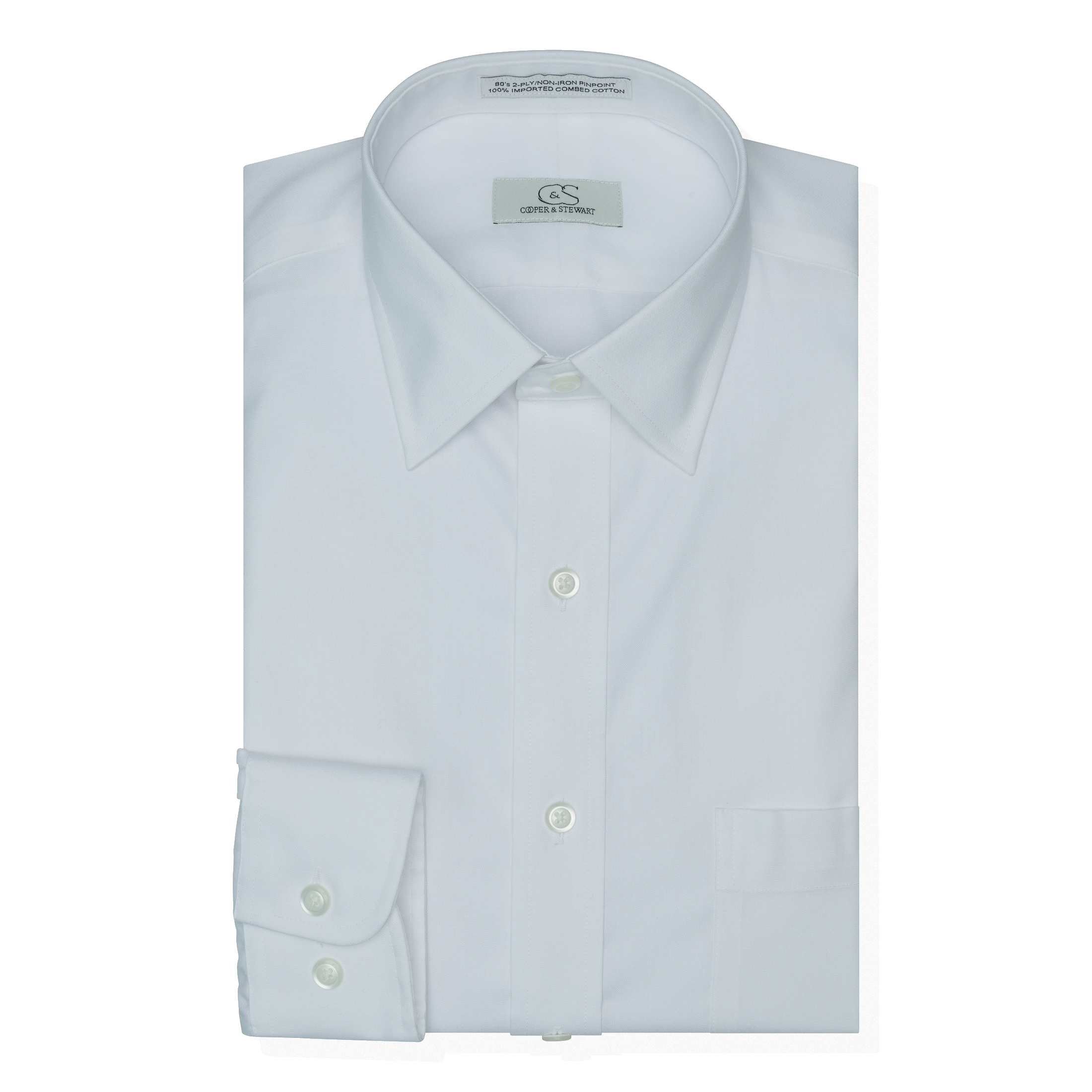 Clothing, Shoes & Jewelry Shirts COOPER & STEWART Tailored Fit NonIron Herringbone Spread