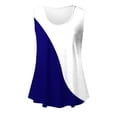 thumbnail image 4 of Timegard Womens Tank Top U Neck Sleeveless Ruched Dressy Casual Tunic Top Color Block Ruffle Tee Comfy, 4 of 6