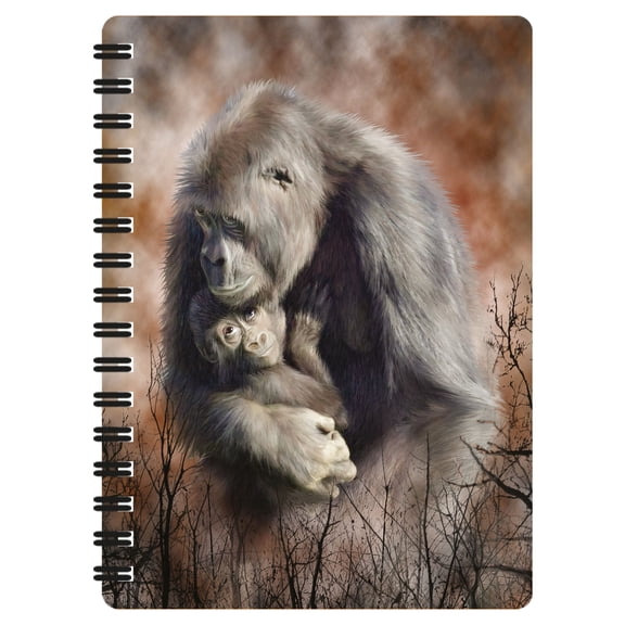 3D LiveLife Jotter - A Love So Grand from Deluxebase. Spiral Bound A6 5.5x4in Small Animal Notebook, 80 Plain Recycled Pages, Gorilla Cover.