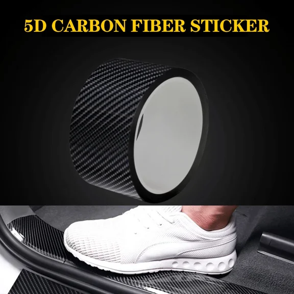 Carbon Fiber Car Auto Sticker Door Sill Protector Scuff Plate Trim Accessories E