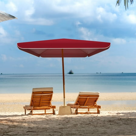 CIMAXIC Weather Resistant Garden Patio Umbrella Canopy Dark Red 1Set