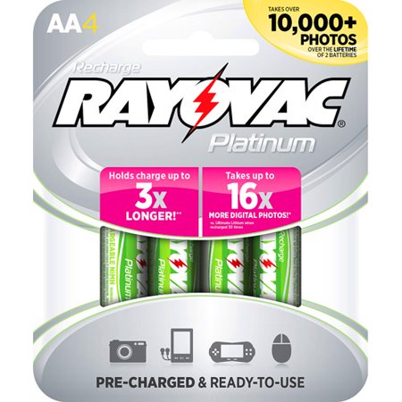 Rayovac 4pk Platinum Low Discharge NiMH Carded AA Batteries