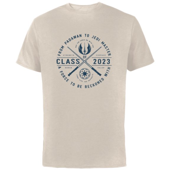 Star Wars Class of 2023 Graduation Jedi Academy - Short Sleeve Cotton T-Shirt for Adults - Customized-Natural