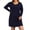Navy, variant on gakvbuo Long Sleeve Dress For Women Blouses Dressy Casual Tunic Dresses Women's Fall And Winter Oversized Loose Round Neck Short Sleeved Tie Printed Dress