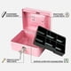 thumbnail image 2 of Caja de efectivo con bandeja para dinero, pequeña caja de seguridad con llave, cajón de efectivo, 5,91 "x 4,72" x 3,15 "Rosa pequeña, 2 of 5