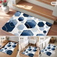 thumbnail image 6 of 2x3 Door Mat Rug, Navy Blue Marble Non-Skid Rubber Backing Large Rectangle Rugs - Living Room Bedroom Home Office, Gold White Geometric Hexagon Modern Indoor Floor Mat Carpets Washable Rug, 6 of 9