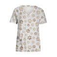 thumbnail image 4 of Snoarin Summer Plus Size Summer Tops for Women Tops Short Sleeve V-neck Tops Working Uniform Floral Print With Three Pockets Blouse Work Uniforms for Women on Clearance, 4 of 5