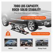 7000 LBS Car Lift Portable, Heavy Duty Steel Auto Lift Jack - 26.8" Height, Extended Plates, 120V Power Unit - for Home Garage & Vehicle Repair