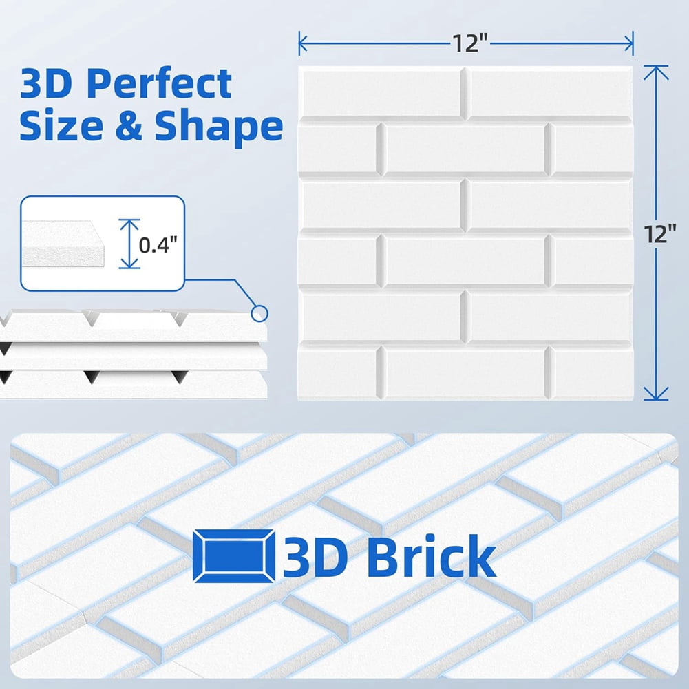 12 Pack Acoustic Panels with Self Adhesive, 12 X 12 X 0.4inch Soundproof Wall Panels for Home Studio Office Decor White