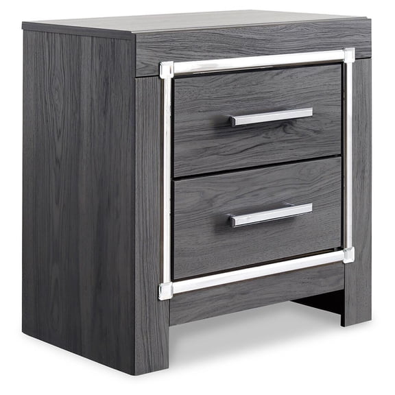 Signature Design by Ashley Contemporary Lodanna 2 Drawer Nightstand, Gray