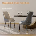 thumbnail image 4 of POVISON Mid-Century Faux Leather Gray Dining Chair (Set of 2), Metal Legs, Density Sponge, 4 of 10