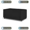 thumbnail image 3 of Rectangular/Oval Outdoor Table Cover 12 Oz Waterproof - Rectangle Table Cover with 100% Weather Resistant - with Air Pocket and Drawstring for Snug Fit (128" W x 50" D x 24" H, Black), 3 of 7