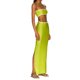 thumbnail image 2 of VISgogo - Vestido de tubo informal para mujer, a la moda, degradado/color sólido, con hombros descubiertos, con abertura larga VISgogo  moda, 2 of 6