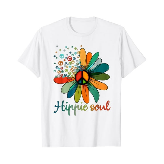 Simple Fit Daisy Peace Sign Hippie Soul Tshirt Flower Lovers Gifts T-Shirt