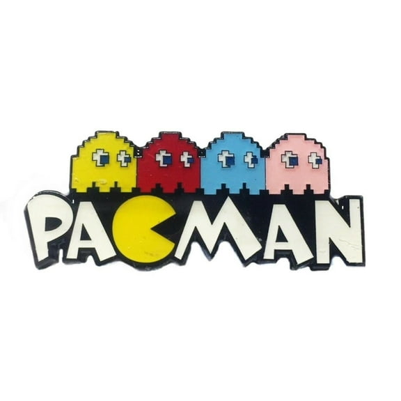 Pacman Logo With 4 Ghosts Enamel Filled Metal Pin