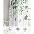 thumbnail image 6 of Sage Green Leaves Sheer Curtains 84 Inch Length 2 Panels Set for Living Room/Bedroom, Summer Botanical Kitchen Curtains with Grommet Semi-Sheer Curtains Drapes Voile Window Treatments 42"x84"x2, 6 of 7