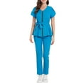 thumbnail image 2 of Scrubs For Woman Set,Scrubs for Women Set with Zip Medical Scrub Set Nursing Top & Pant Solid Modern Sexy Design Uniforms Clearance - Sky Blue - XXL, 2 of 5