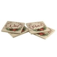 thumbnail image 2 of Tabletop Christmas Wreath Coasters Stoneware Absorbent St/4 Poinsettia 66244, 2 of 3