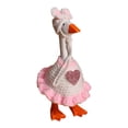 thumbnail image 2 of Desk Goose Outfits Mini Porch Goose Crochet Heart Dress, White and Red Handmade Outfit, Valentine's Day Home Decor Accessory (Pink), 2 of 6