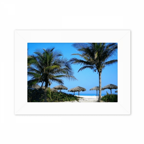 Ocean Tree Blue Sky Picture Photo Mount Frame Picture Art Painting Desktop 5x7 inch