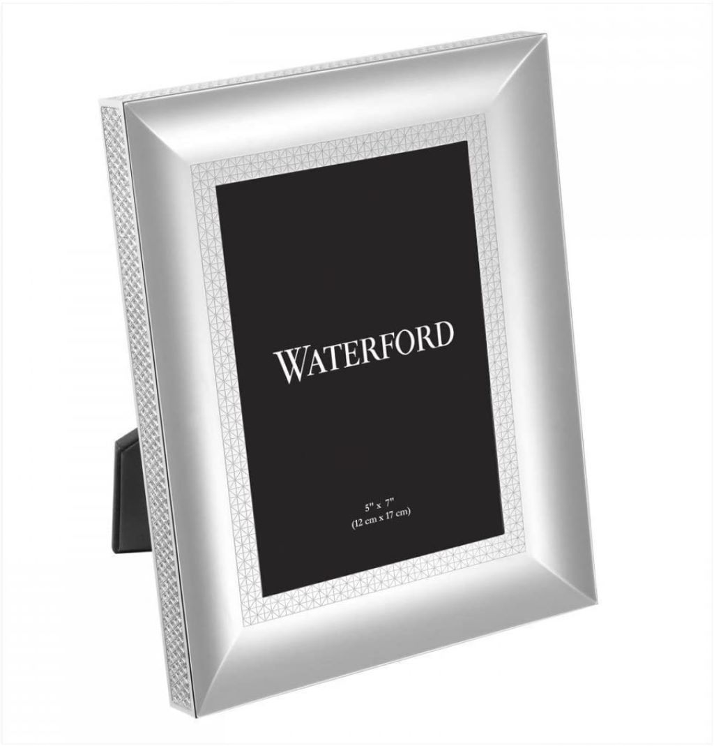 Waterford Lismore Diamond Silver 5x7 Picture Frame with Tiny Embossed