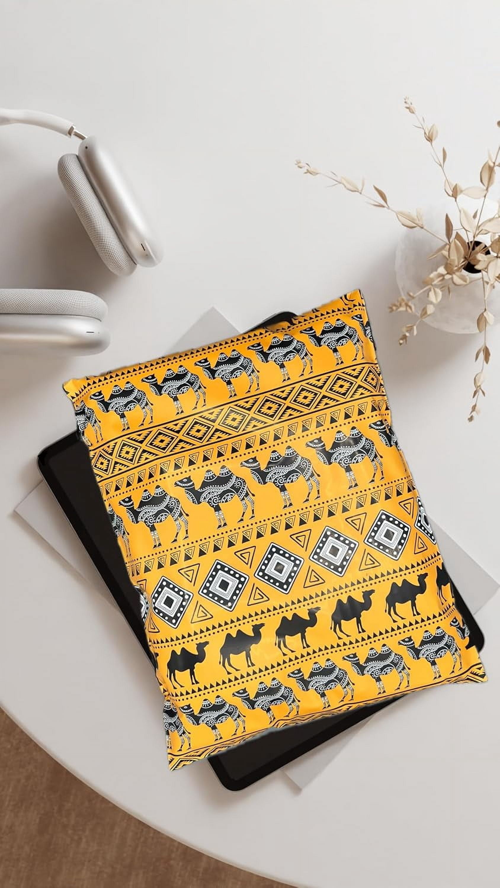 Hawk Poly Mailers 10x13 Cute Aztec Camels Heavy Duty 3.15mil Tamper-Evident & Self-Sealing Shipping Envelopes for Small Businesses Printed Waterproof Mailing Bags Non Padded (Hump Day, 10x13)