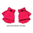 thumbnail image 3 of Guantes sin dedos Qarigey para niñas niños invierno Rosa rojo, 3 of 6