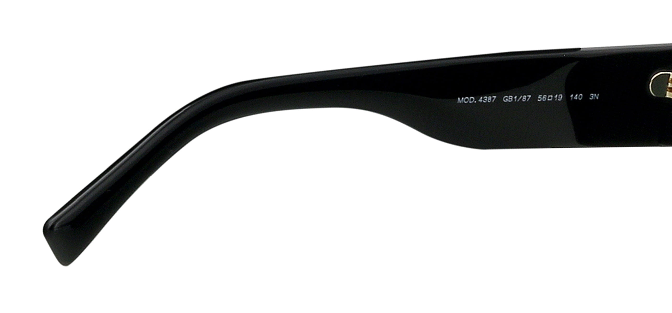 Versace VE 4387 Plastic Womens Rectangle Sunglasses Black 