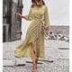 thumbnail image 1 of Vestido de manga larga envolvente para mujer,Vestido con cintura envuelta floral Vestido con vuelo de manga larga Vestido de tirantes de manga larga para mujer Estándares líderes en la industria, 1 of 8