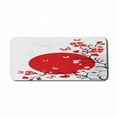 thumbnail image 1 of Japanese Computer Mouse Pad, Japanese Culture Inspired Artwork Cherry Blossom Sakura Tree Eastern, Rectangle Non-Slip Rubber Mousepad X-Large, 35" x 15", Vermilion Black White, by Ambesonne, 1 of 2