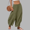 thumbnail image 3 of Womens Casual Pants Lightweight Elastic Waist Palazzo Pants with Pockets Summer Wide Leg Trousers Women, 3 of 8