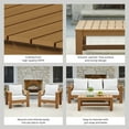 thumbnail image 4 of Better Homes & Gardens Ezra 4-Piece Outdoor HDPE Conversation Set, Teak with Cream Boucle Cushions, 4 of 9