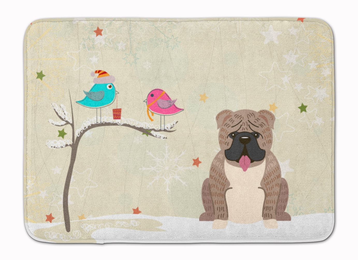 Carolines Treasures Christmas English Bulldog Grey Brindle Floor Mat 19 x 27 Multicolor