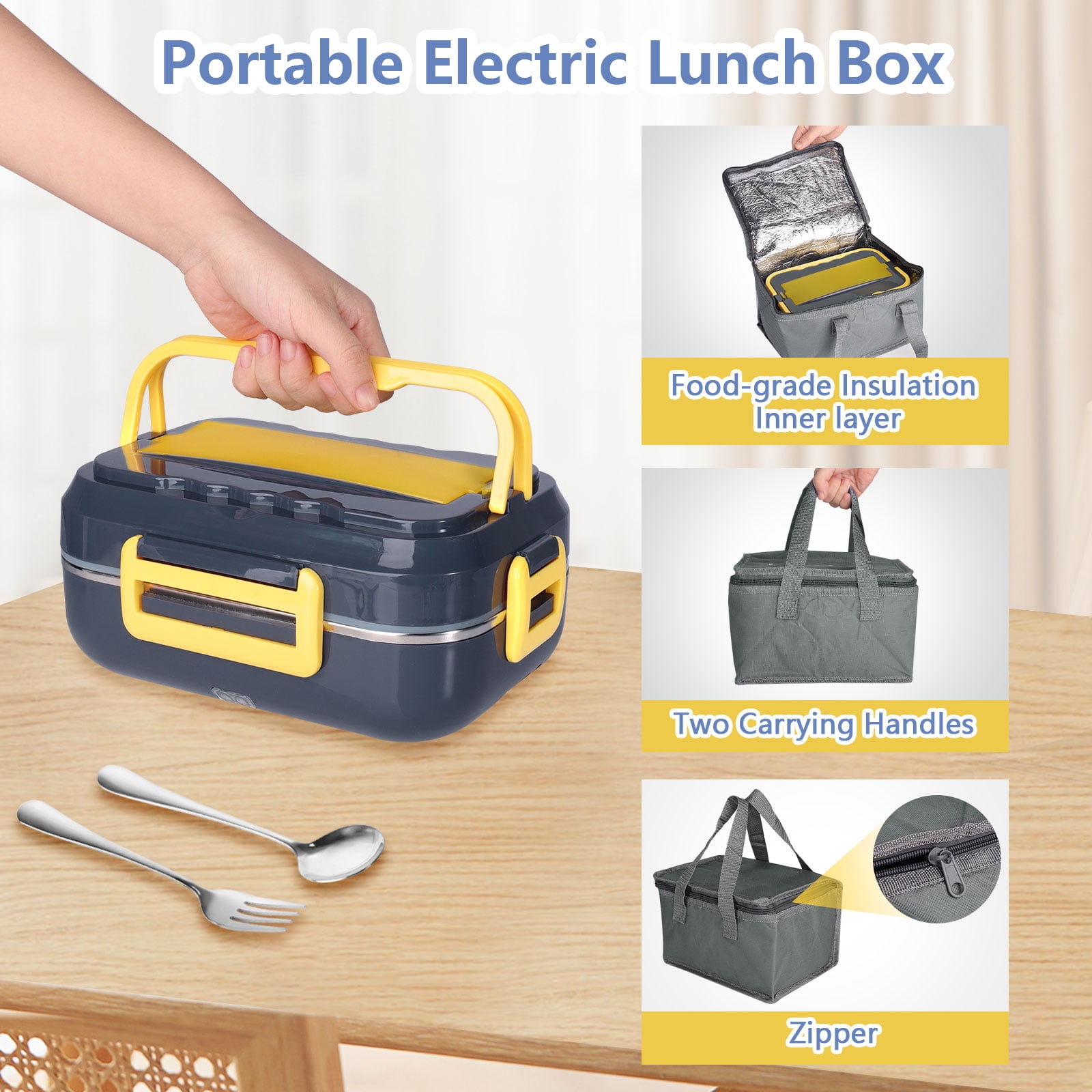 Bari Electric Lunch Box For Car, Truck And Office - 60W + 110v + 12v + 24v