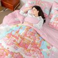 thumbnail image 4 of Erosebridal Castle Bedding Twin Size,Dreamy Rainbow Comforter Sets with Sheets,Gradient Clouds Stars Hearts Print Bedding Sets Twin Size For Princess,Breathable Room Decor Reversible,7pcs, 4 of 6