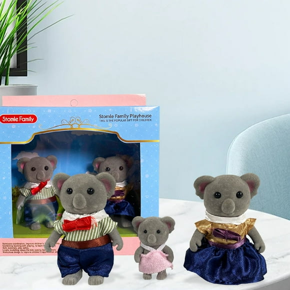 Calico Critters Milk Rabbit Family - Set of 4 Collectible Doll Figures for Children Ages 3+