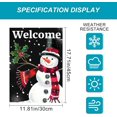 thumbnail image 2 of Christmas Welcome Garden Flag 12x18 Inch Double Sided Snowman Design with Holly Berries Red Scarf Top Hat Small Yard Flag Winter Outdoor Lawn Porch Seasonal Decor, 2 of 6