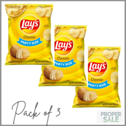 Lay's Classic Potato Chips, Party Size, 13 oz Bag ( PACK OF 3 )