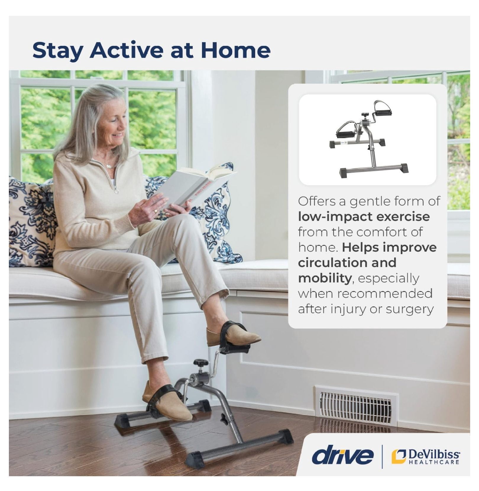 10270KDRSV-1 Pedal Exerciser, Silver Vein Finish