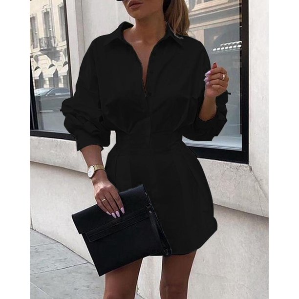 tight waist shirt dress