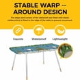 thumbnail image 4 of Blue Teal Gnomes Christmas Table Cloths for 8 Foot Rectangle Tables, Xmas Tree Balls Snowflake Patio Waterproof Elastic Fitted Tablecloths, Washable Rectangular Table Cover for Camping, 4 of 8