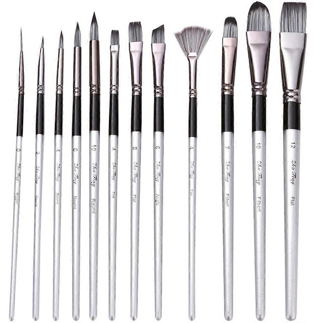 12Pcs Professional Art Painting Brushes Watercolor Painting Brushes for Students