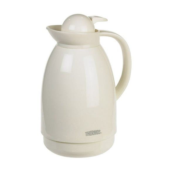 Carafe Thermos de plástico blanco con aislamiento al vacío de 1 litro