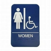 Don-Jo HS907005 Women's / Handicap ADA Blue Bathroom Sign Blue Finish