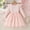 Pink, variant on Girls Long Sleeve Tulle Dress with Dandelion Embroidery, Ruffle Shoulder Party Dress, Blue Kids Dress for Ages 3-10,Size 5-6 T